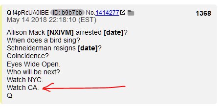 3) Watch CA.  #QAnon