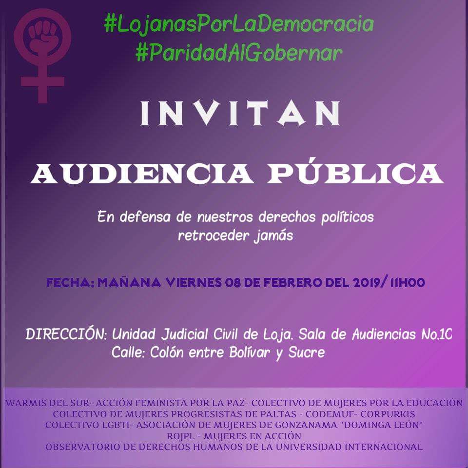 Porque se respete a los ciudadanos y no se vulneren nuestros derechos. PARIDAD reclamamos sr. Prefecto!! <a href="/PabloDavilaJ/">Pablo Dávila J.</a> <a href="/irinacabezas/">Irina Cabezas</a> <a href="/Jeanninecruzz/">Jeannine Cruz</a>
#LojanasPorLaDemocracia 
#ParidadAlGobernar