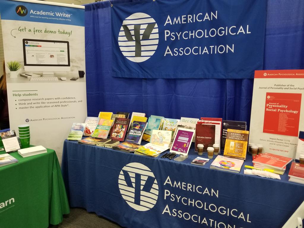 APA_Journals's tweet image. Come by our booth (by Headshot HQ) to learn about our various publications and digital learning tools! #SPSP2019