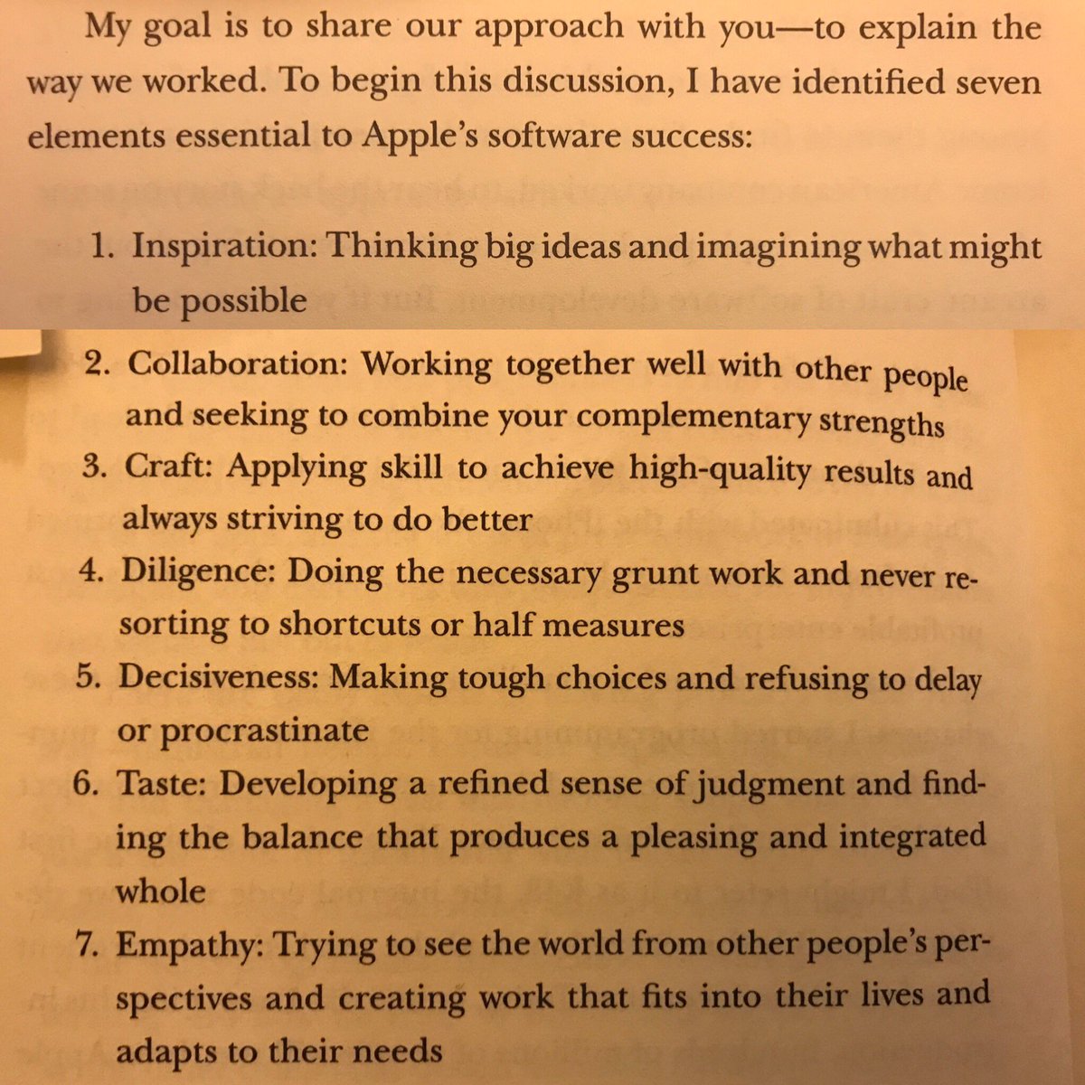 peteroth's tweet image. A wonderful list of software design principles from @kocienda’s book, Inside Apple’s design process...