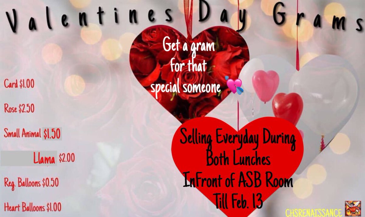 SELLING EVERYDAY DURING BOTH LUNCHES TILL FEB.13 !!!