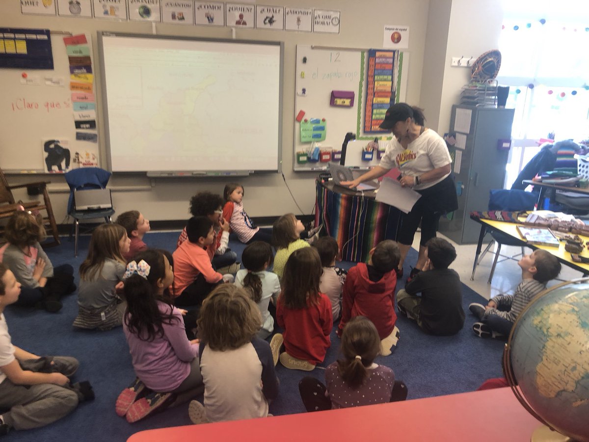 Our very own Colombian grandmother sharing la salsa 💃 with 1st graders! #LB65 <a href="/mandynoble77/">Mandy Noble</a>