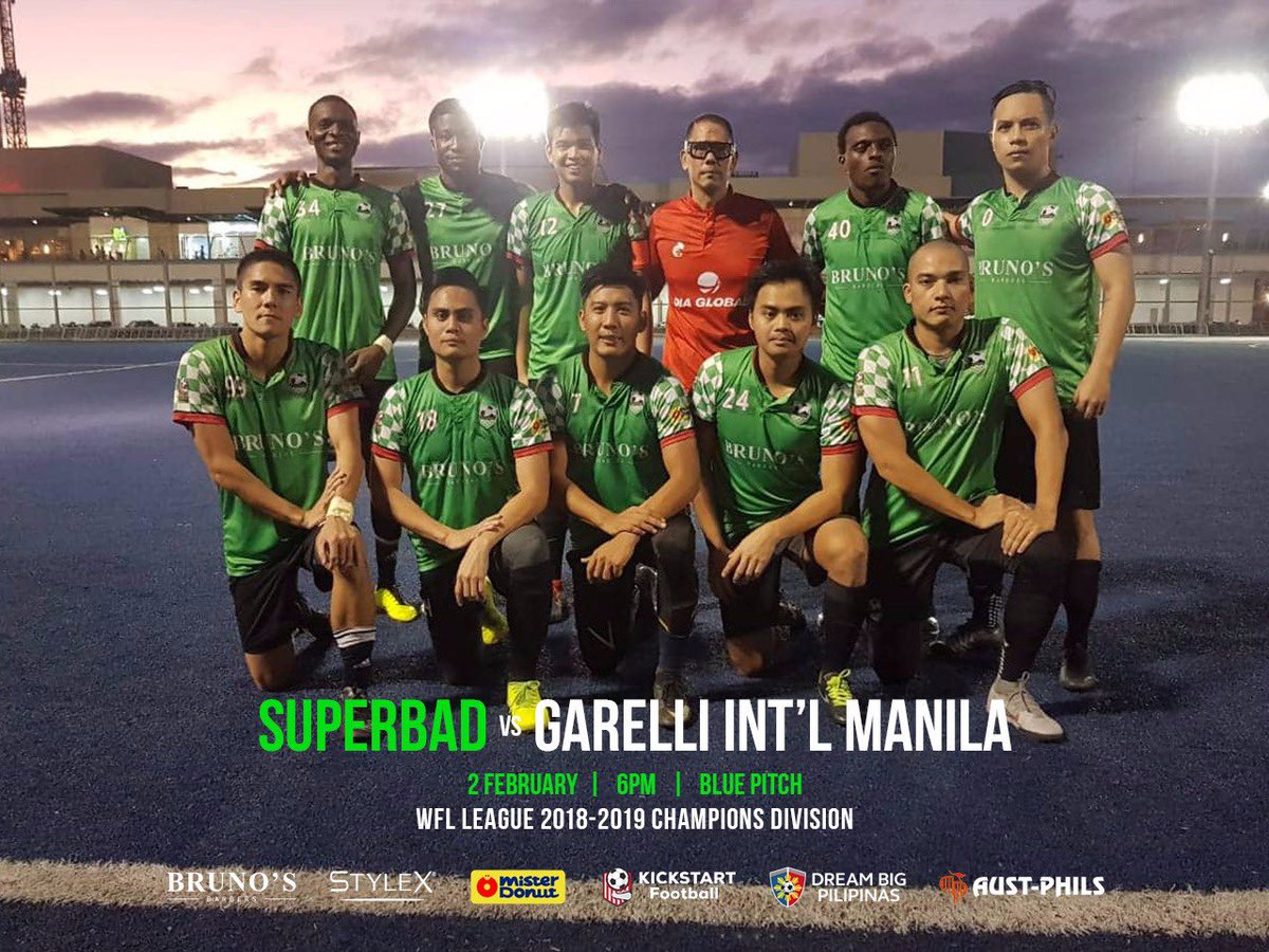 SuperbadFC's tweet photo. SBFC back to their winning ways over the weekend against Garelli Int’l Manila. Good job boys, WFL Cup Quarter Finals up this weekend!

#SuperbadFC #Superbadforlife #MatchDay11 #BrunosBarbers #StylexPh #MisterDonut #KickstartFootballPh #DreamBigPilipinas #AustPhils https://t.co/9ZWllO48n4