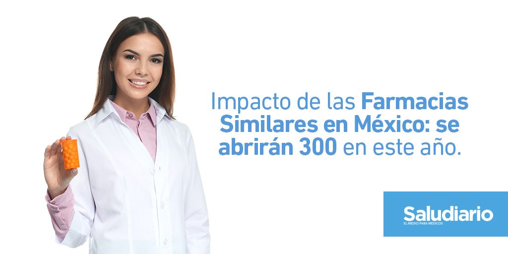 saludiario's tweet image. Actualmente, existen 6 mil 400 #farmacias de #Similares en el país y la tendencia continúa: bit.ly/2Bs8klA