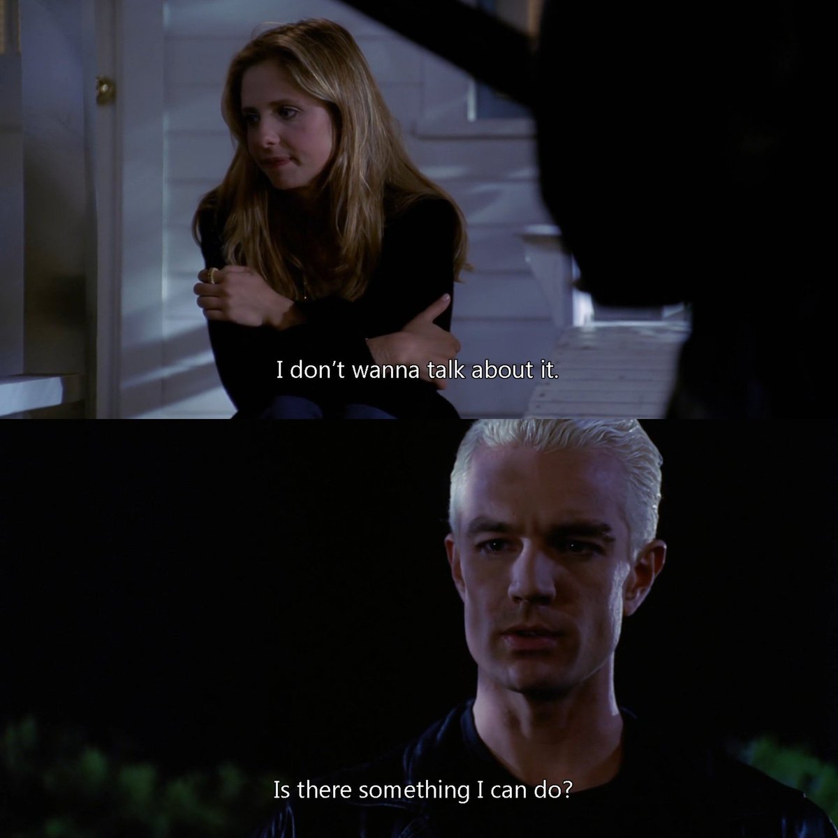 SpuffyLatino's tweet image. "I love that she doesn't know what to do with it,he doesn't know what to do with it..I just love that. She decides to let him try to comfort her.This is just a beautiful shot of these two. Not knowing where they are or what to do with themselves."- Douglas Petrie (Fool for Love)