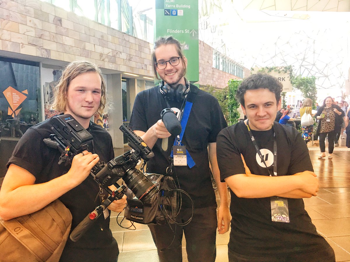 TheDetailAust's tweet photo. Bluesteel shot of some of the hard working crew.  “Coming mostly from a narrative film making background the @Pausefest experience has technically challenged us, and had been a fantastic and fulfilling experience.” #pausefest #pause2019 #filmcrew https://t.co/CIpg7z6JpF