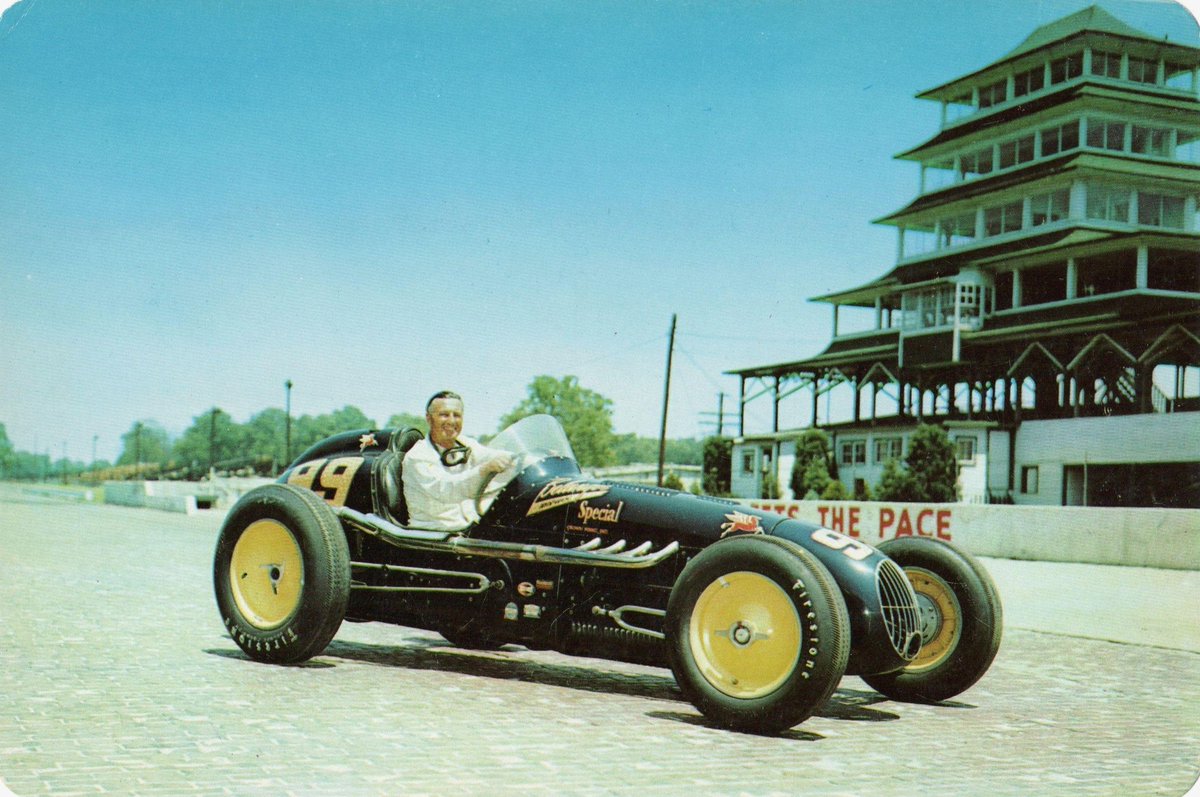 Dick_McComb's tweet photo. 1951 500 Mile race winner Lee Wallard. #postcardThursday #tbt https://t.co/m8SQ8xuMSG