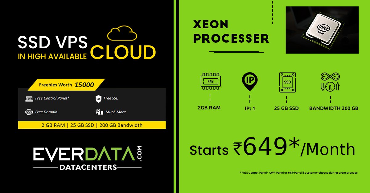 Everdata_Tech's tweet image. So looking for a #SSDVPS cloud hosting? Try, Our #VPSCloud Hosting plans that conform to the highest standards of quality and performance. With #SSD Cloud Hosting, web pages will load much faster.
For more info visit: everdata.com/vps-cloud
#freeSSL #ssdhostingplans #VPShosting