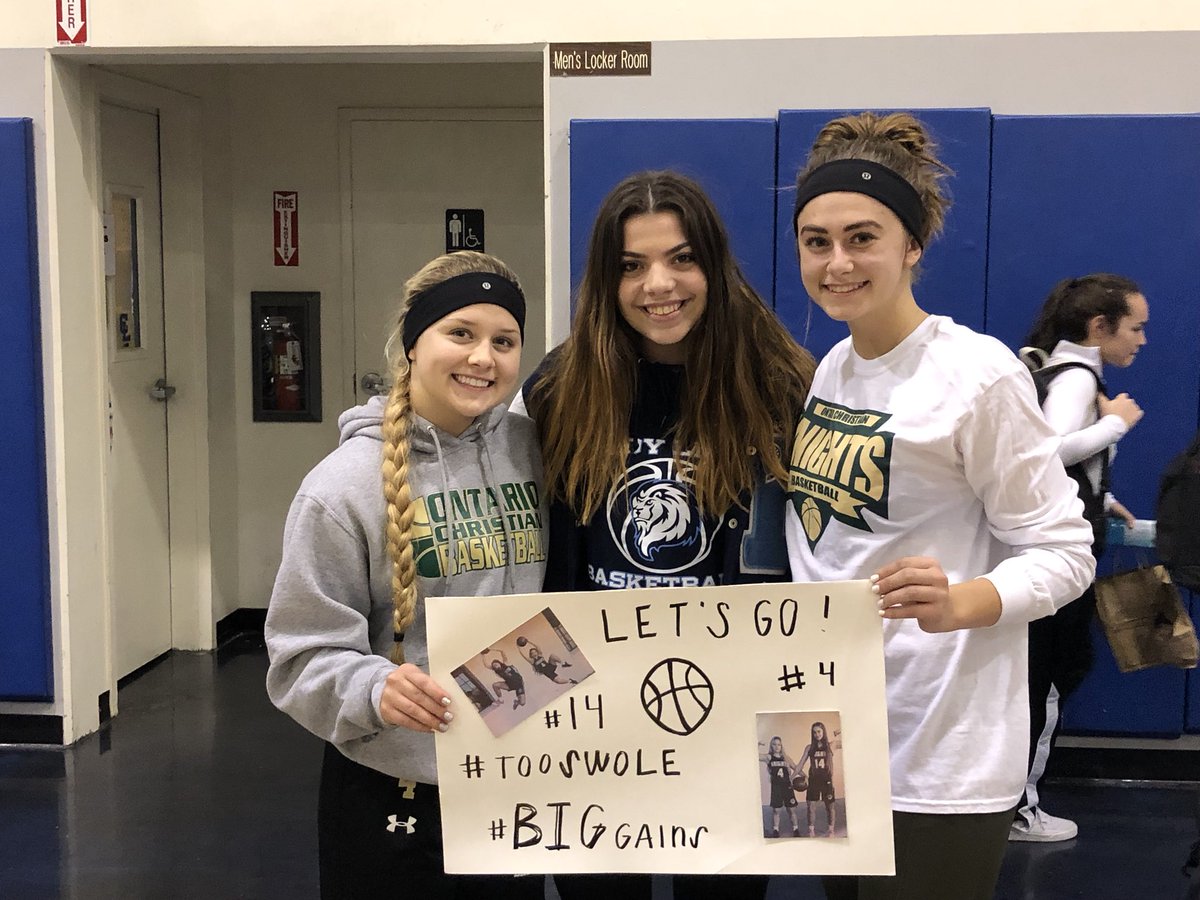 This is #Sportsmanship at its finest!  Rivals on the court, but supporting one another in post season play! Thanks Audree Cook for cheering on <a href="/hayley_kline13/">Hayley</a> &amp; <a href="/cassandragish/">cass</a> in our win against Cal Lu tonight! <a href="/LCHS_Athletics/">Linfield Athletics</a>  #ClassAct #AmbassadorLeagueStrong #CIF