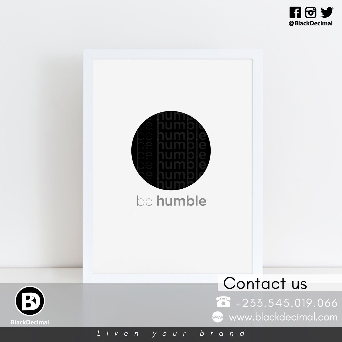 BlackDecimal's tweet photo. “True humility is not thinking less of yourself; it is thinking of yourself less.” ⚫️⚫️⚫️ https://t.co/dxA8xudhXw #blackdecimal #livenyourbrand #branding #techguys #SEO #socialmeadiamartking #promoter  #webdesign #analytics #appdevelopment #ITconsulting #graphicdesign #humble https://t.co/qRzGynml3a