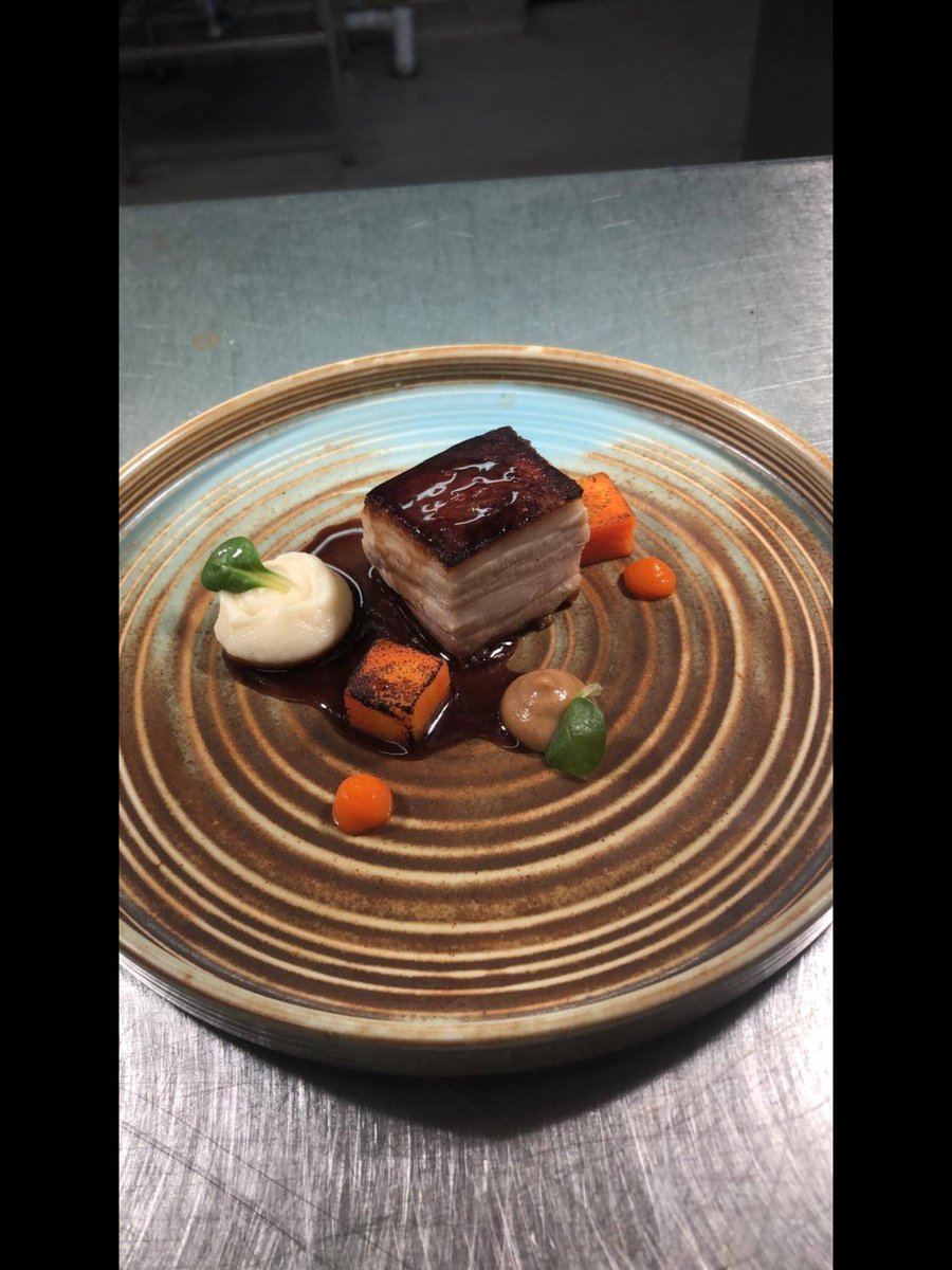 OrangeryDining's tweet photo. The Orangery’s pork belly starter! #Foodie #bellypork #Derbyshire #restaurants #deliciousfood #PeakDistrict https://t.co/jyz7RhcYE9