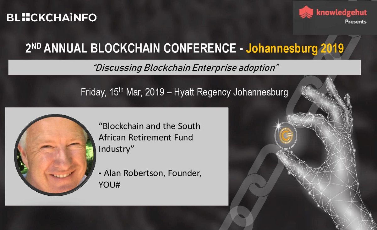 AgileEvent's tweet photo. Blockchain and the South African Retirement Fund Industry by Alan Robertson
#blockchain #bitcoin #cryptocurrency #crypto #cryptonews #blockchainnews
Book your Tickets : https://t.co/VVdcqwTjWY https://t.co/dGBbHsSHEo