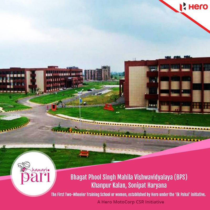 HamariPari's tweet photo. Bhagat Phool Singh Mahila Vishwavidyalaya (BPS) in Haryana - the University where the #EkPahal initiative was started. https://t.co/3lNK6AN4oG