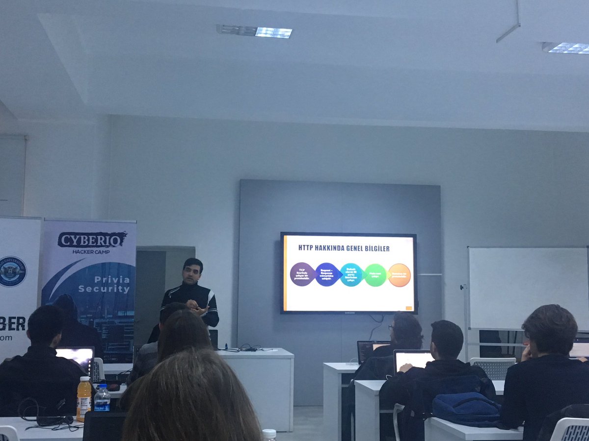 gazisiber's tweet image. Sayın Musa Şana, “Web Uygulama Sızma Testleri” konulu eğitimi gerçekleştirmektedir.  #cyberio #priviasec #gazisiber #hacker #security #siber #güvenlik #hackercamp