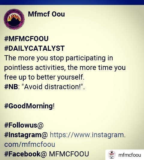 mfmcfoou's tweet photo. #MFMCFOOU
#DAILYCATALYST

Behavior is always greater than knowledge because in life there are many situations where knowledge fails but behavior can still handle.

#GoodMorning!

#IG: https://t.co/AFfZyJTrNC
#FB: Mfmcfoou
#TW: Mfmcfoou
📧 :Mfmcfoou@gmail.com https://t.co/AjBouTjQh6