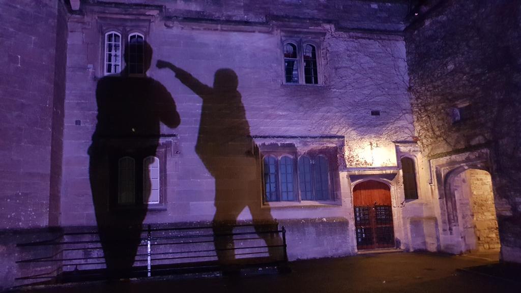 MrEricJHoffman's tweet photo. A little #couples castle silliness on our way to dinner at #ThornburyCastle. I don't think Henry the 8th ever did this when he stayed here. #VisitBristol #Travel #Bristol #Married https://t.co/9j55s4H861