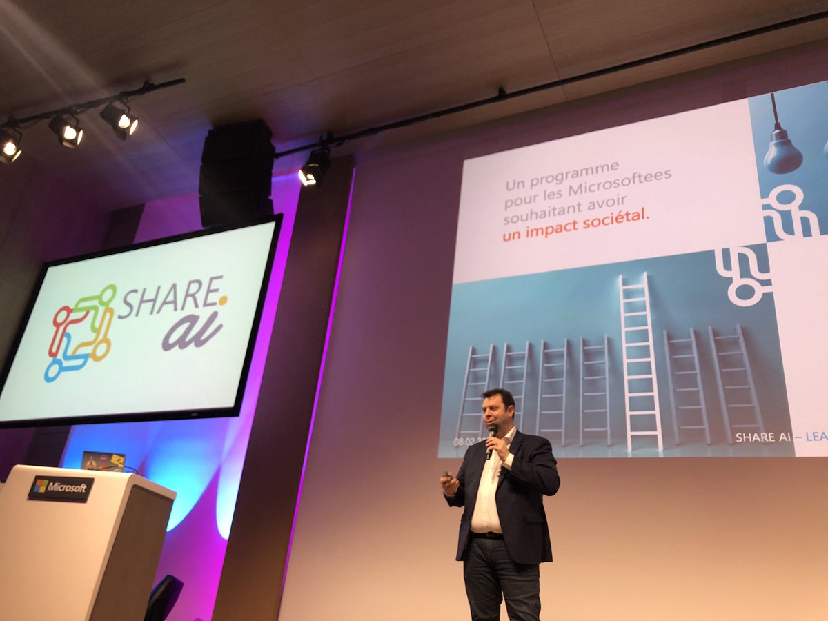 LaineAdrien's tweet image. &quot;RT LaurenceLafont: Nous lançons aujourd hui notre programme #ShareAI pour permettre aux collaborateurs de microsoftfrance d’accompagner des projets d entrepreneurs sociaux #AIforgood . 12 projets sélectionnés ! https://t.co/q2XZJrHB7a&quot;