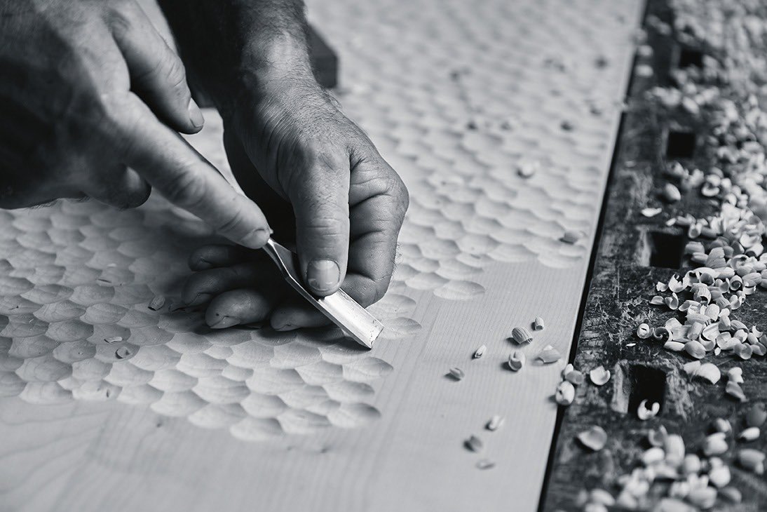 tamsinblanchard's tweet photo. I talked to Ilse Crawford about how craftsmanship is the antidote to the digital world. Fascinating reinterpretation of Bosnian Konjic ancient woodcarving, on the UNESCO intangible cultural heritage list #holeandcorner #studioilse #zanat Marks of Success https://t.co/Yb4TvhLmCJ https://t.co/DYJAExVUW8