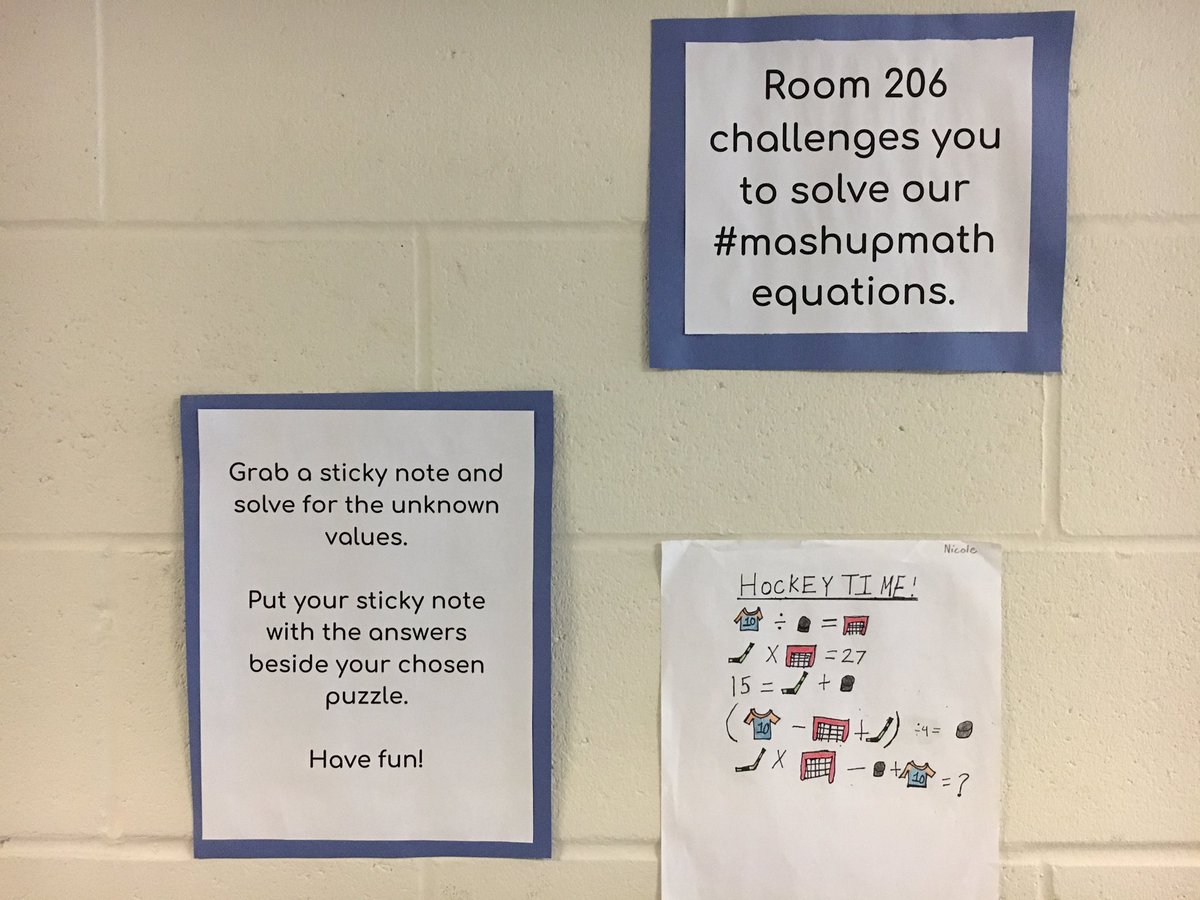 genevieve_butt's tweet image. Inspired by @mashupmath we created our own #room206 equations for @STCBurlington students to solve. #hcdsbmath @mickleja @HCDSB