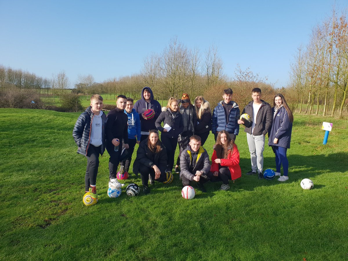 MyerscoughFooty's tweet photo. Our 2nd year Level 3 Sports Science students enjoying a round of footgolf to aid their Biomechanics module #theorytopractical https://t.co/0hbkVlgw2q