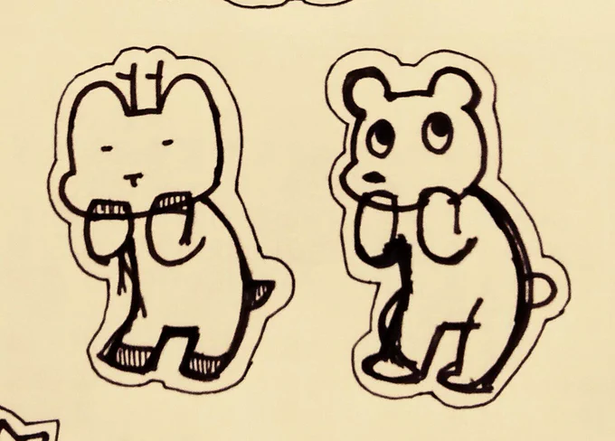 今のところ不備の連絡はないのでたぶんグッズが出ます！これはレシートの裏に描いた下書き 