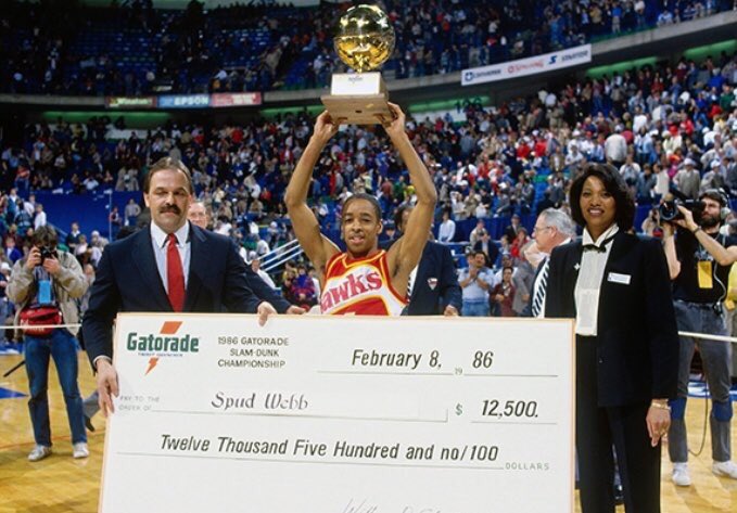 TheCraigSutton's tweet image. Spud Webb, my favorite basketball player of all time, won the NBA DUNK contest 33 years ago today! #SpudWebb #ThisDayinSportsHistory
