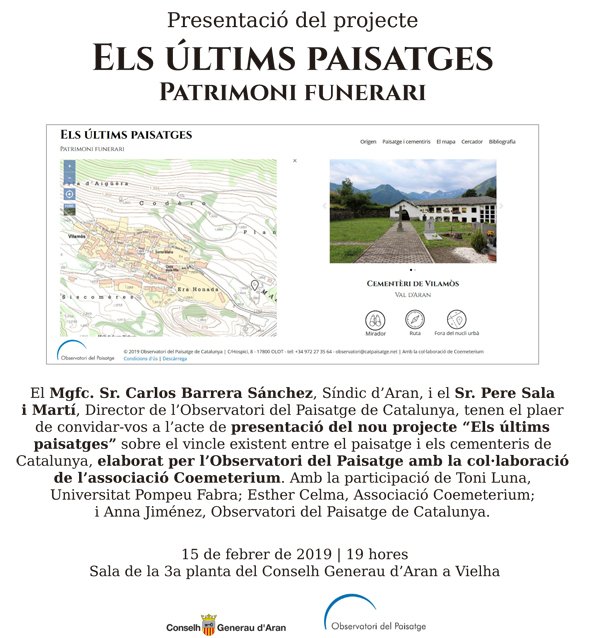 📅Us esperem d'aquí a una setmana (divendres 15 de febrer) al Conselh Generau d'Aran, a #Vielha, a la presentació del projecte "Els últims paisatges. Patrimoni Funerari" <a href="/conselharan/">Conselh Generau d'Aran</a> #patrimonifunerari #paisatge