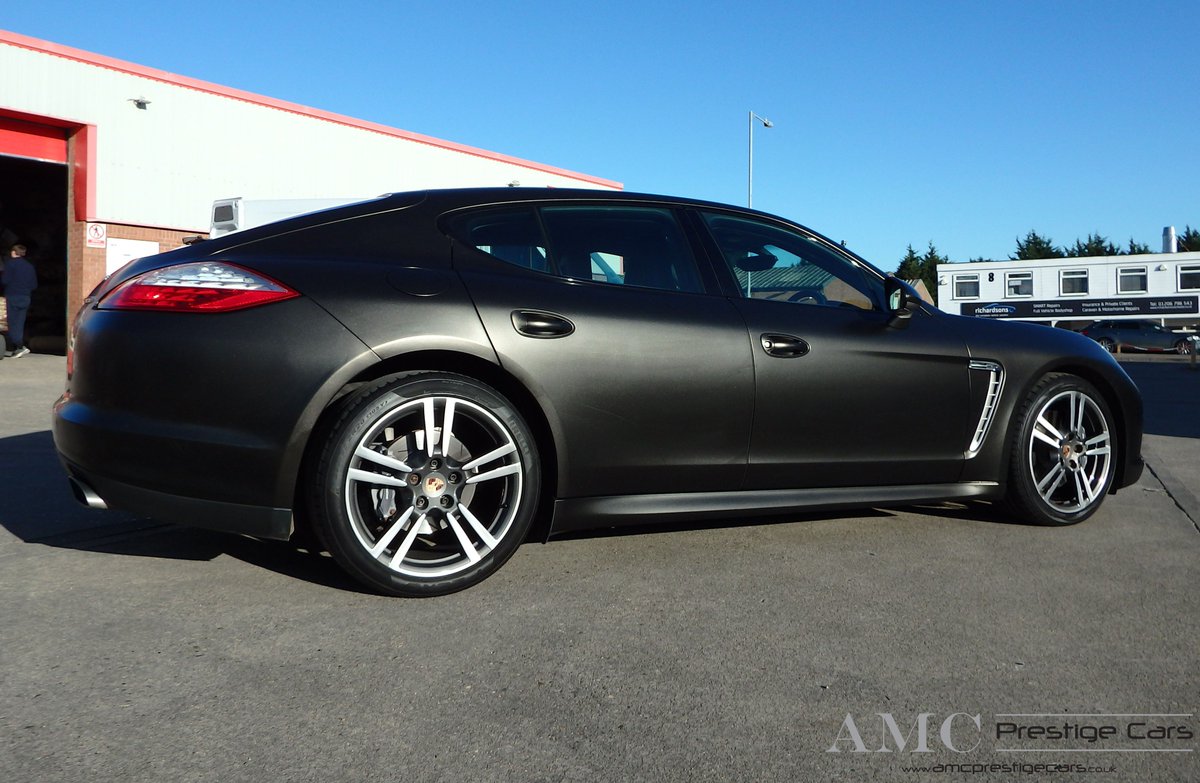 PremierWraps's tweet image. Porsche Panamera full wrap using 3M's Satin Goldust Black for @Harlequins winger @natenate174 . We hope you love it as much as we loved doing it! A big thanks to @amcprestigecars for making it happen. 
#premierwraps #premiersigns #3MAVW #customwraps #porschepanamera