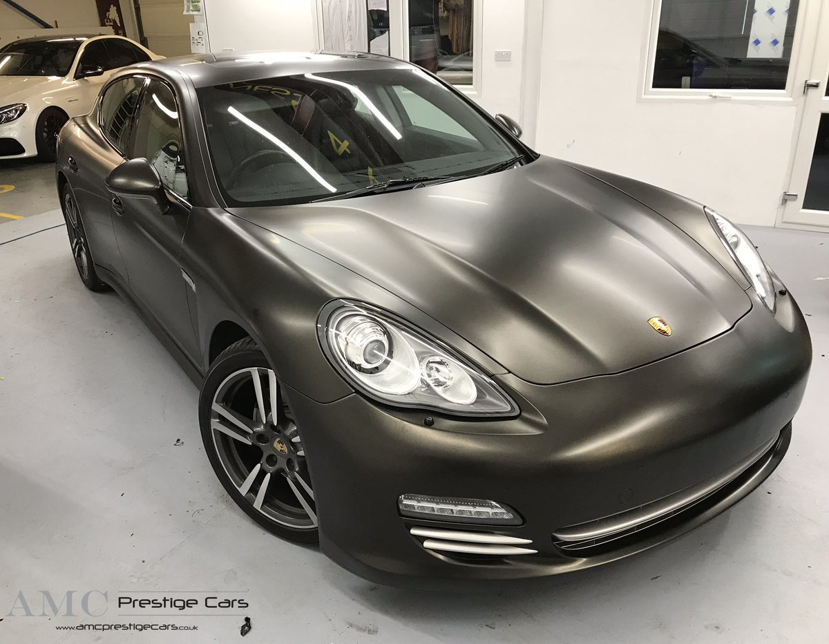 PremierWraps's tweet image. Porsche Panamera full wrap using 3M's Satin Goldust Black for @Harlequins winger @natenate174 . We hope you love it as much as we loved doing it! A big thanks to @amcprestigecars for making it happen. 
#premierwraps #premiersigns #3MAVW #customwraps #porschepanamera
