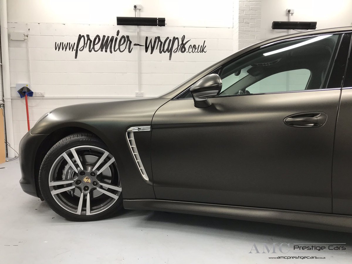 PremierWraps's tweet image. Porsche Panamera full wrap using 3M's Satin Goldust Black for @Harlequins winger @natenate174 . We hope you love it as much as we loved doing it! A big thanks to @amcprestigecars for making it happen. 
#premierwraps #premiersigns #3MAVW #customwraps #porschepanamera