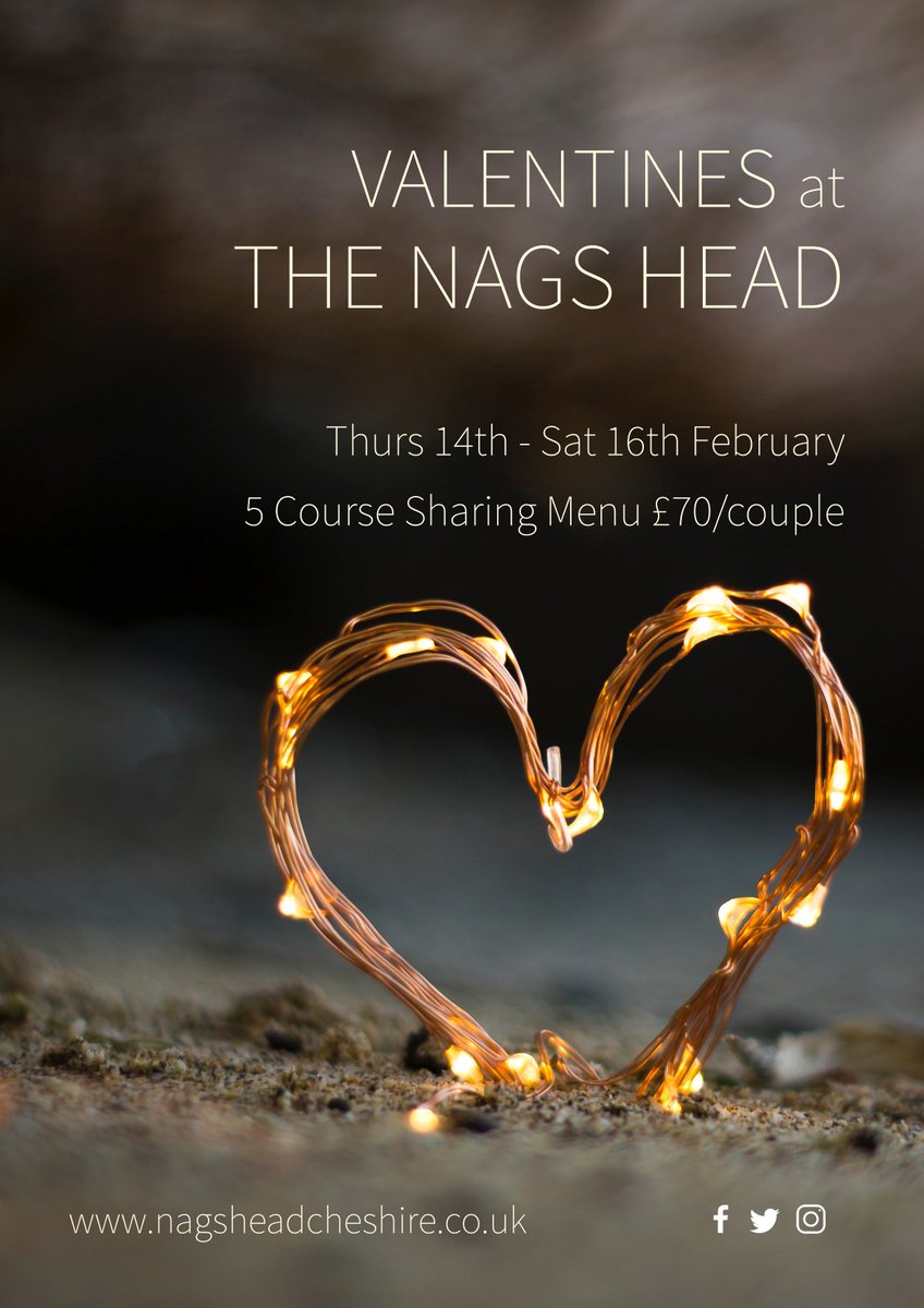 LAST FEW TABLES AVAILABLE! Check out the menu @
nagsheadcheshire.co.uk/valentines.html
#valentines #sharingmenu #tarporley #cheshire