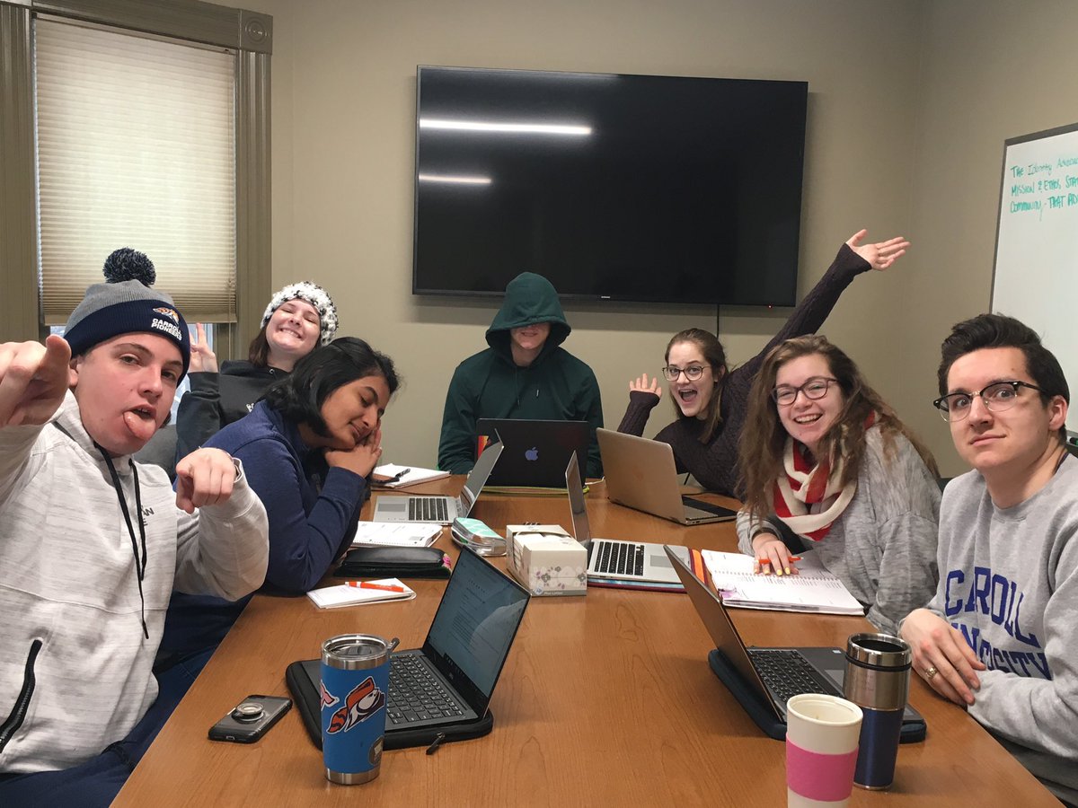 SenateCu's tweet image. Senates Exec team was up early today! We are excited to meet with @PioProvost soon! #Carrollu