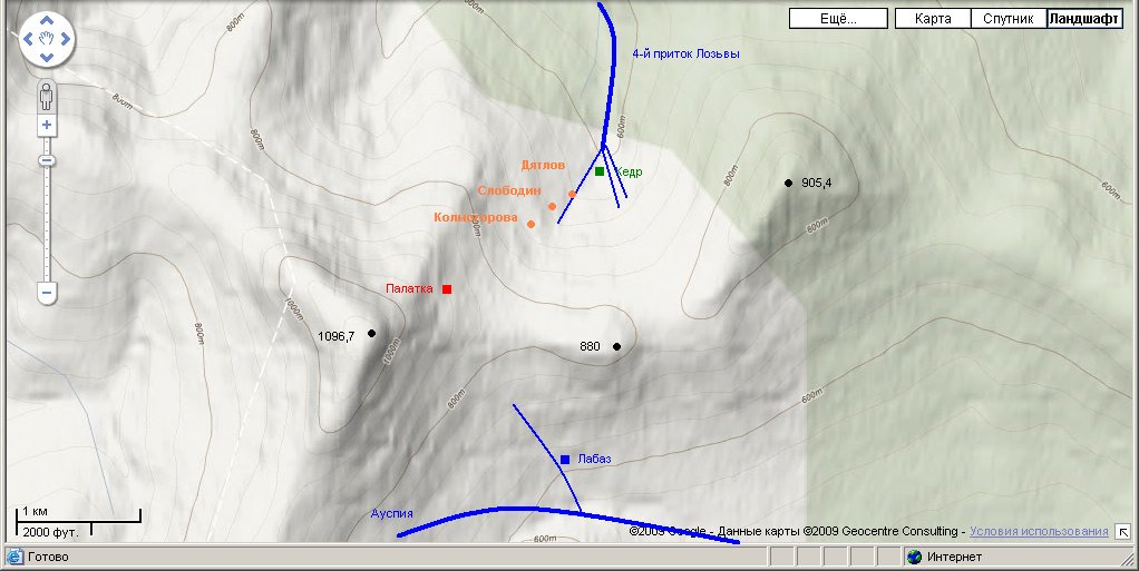 дятловцы карта