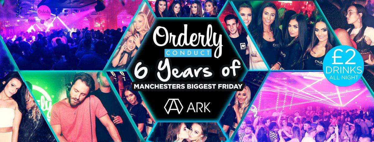 Manchester’s biggest Friday night - 6 YEARS RUNNING! 
This Friday we celebrate in styleeee! 
Come join us for our 6th BIRTHDAY! ✨ ⚡️💃
£2 drinks all night @ Ark Deansgate Locks!