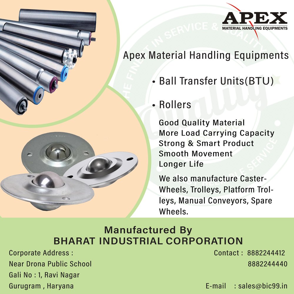 BicIndia's tweet photo. Apex Caster wheel &amp; Material handling equipment present premium Ball transfer units(BTU) and Rollers for industrial purpose.#apex #Caster #Roller #BTU #Highquality #PremiumCaster #LessNoise #CasterWheel #Trolley #platformTrolley #BoxTrolley #SSXaster #NylonCaster #CastIronCaster https://t.co/mOhojg1Ii0