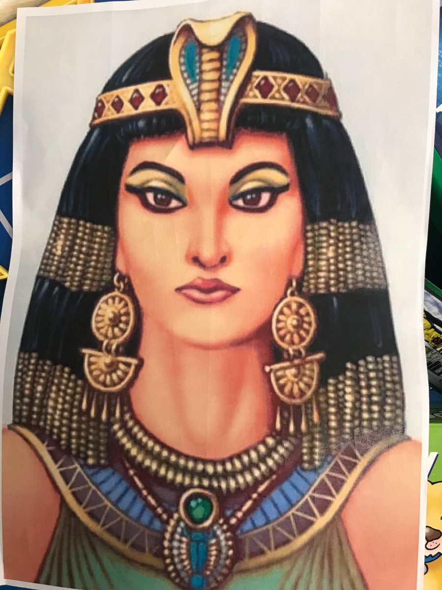 KirklistonPS's tweet photo. P3D worked together to create this fantastic picture of Cleopatra. We each took responsibility for one square before joining it all together. #kps3d https://t.co/Cughu4WfqW