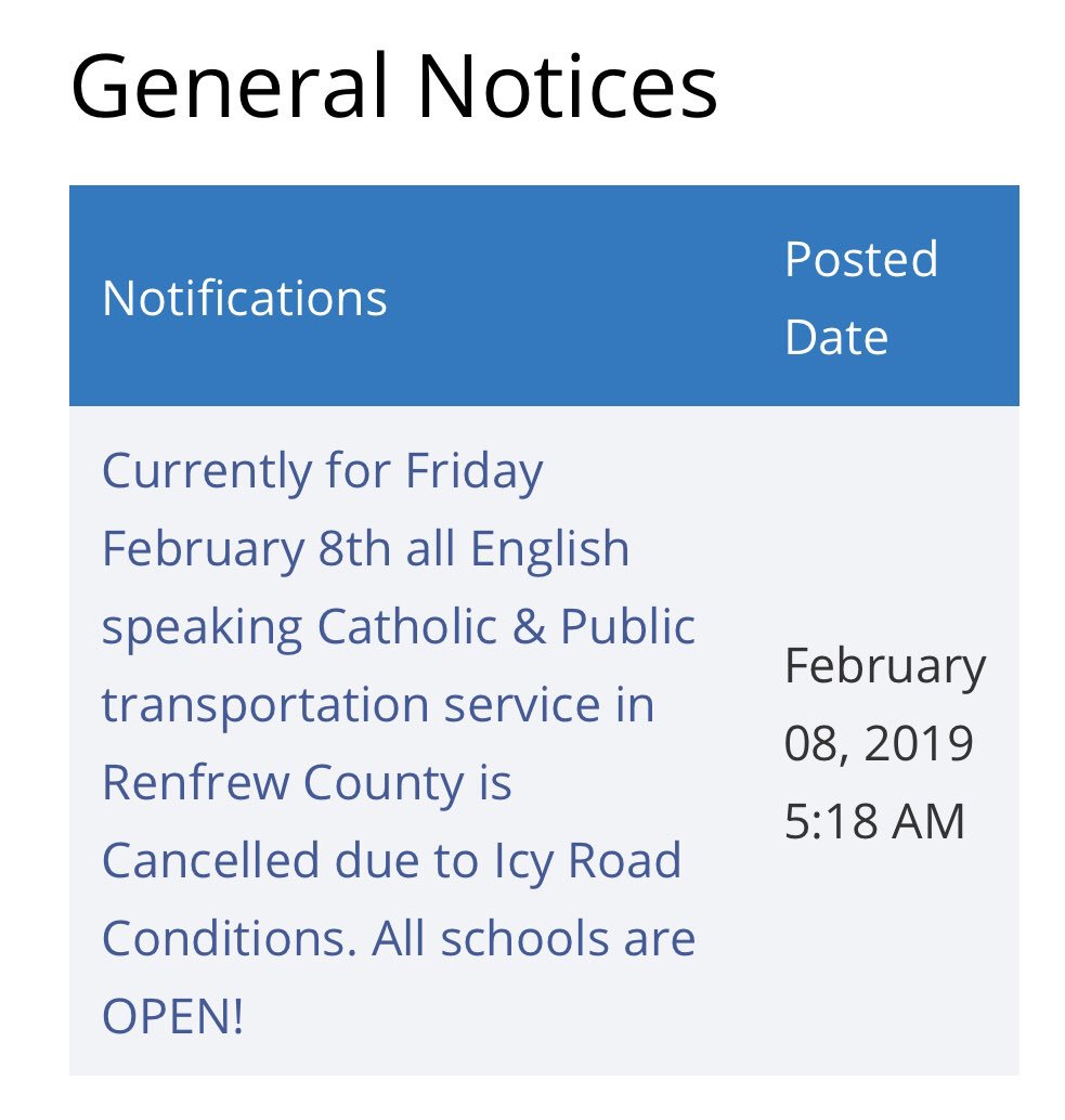 School bus transportation is CANCELLED for today (FRIDAY, FEBRUARY 08) due to the ICY ROAD CONDITIONS.