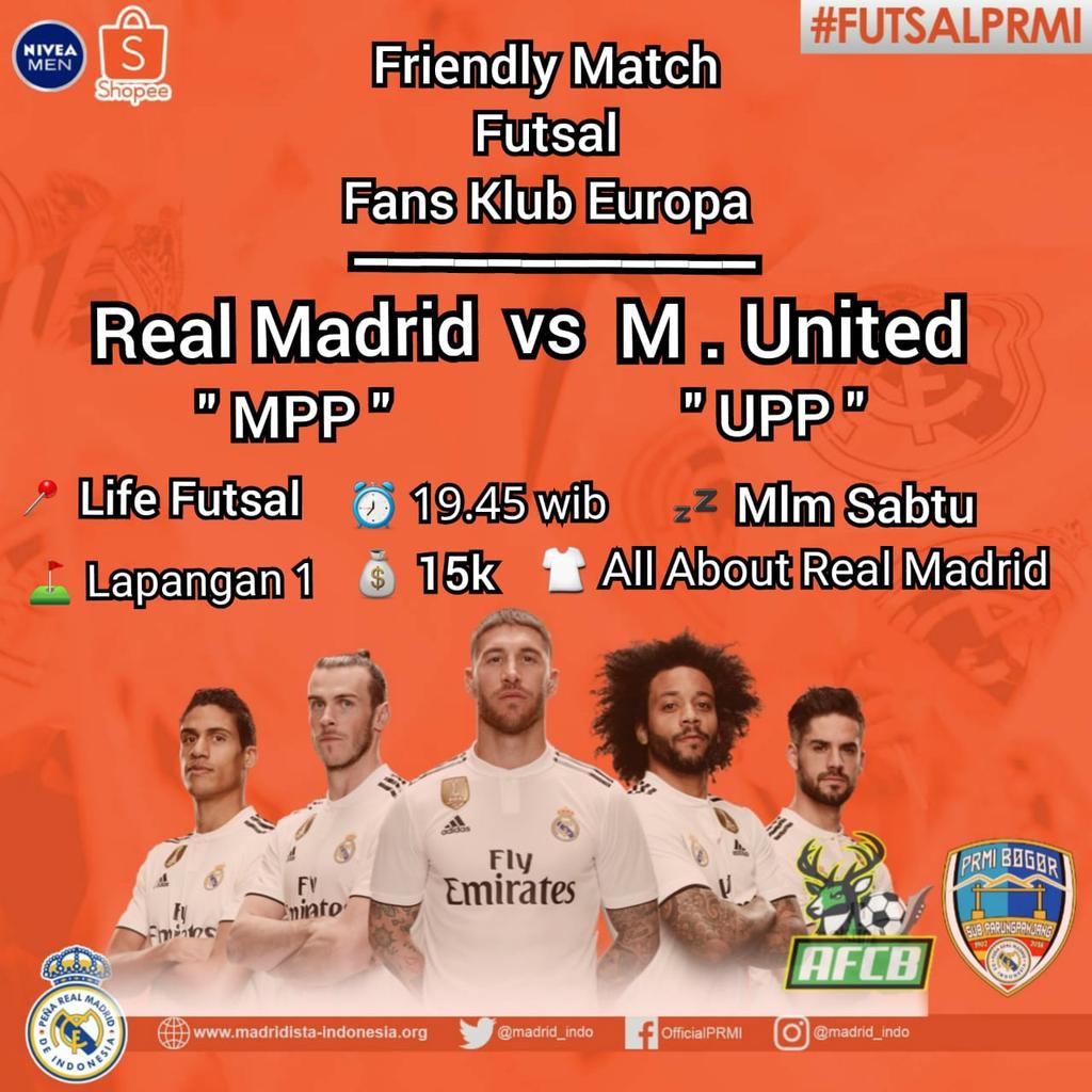 PRMI Regional Bogor Sub Parung Panjang...

Fun Futsal MPP v United Parung Panjang
 Malam Sabtu Pukul 19.45 WIB.

Come &amp; Join Us
Contact Person MPP :
Hady :+62 821 1028 6209

#mibofamiglia #HalaMadridYNadaMas 
#madridbogor