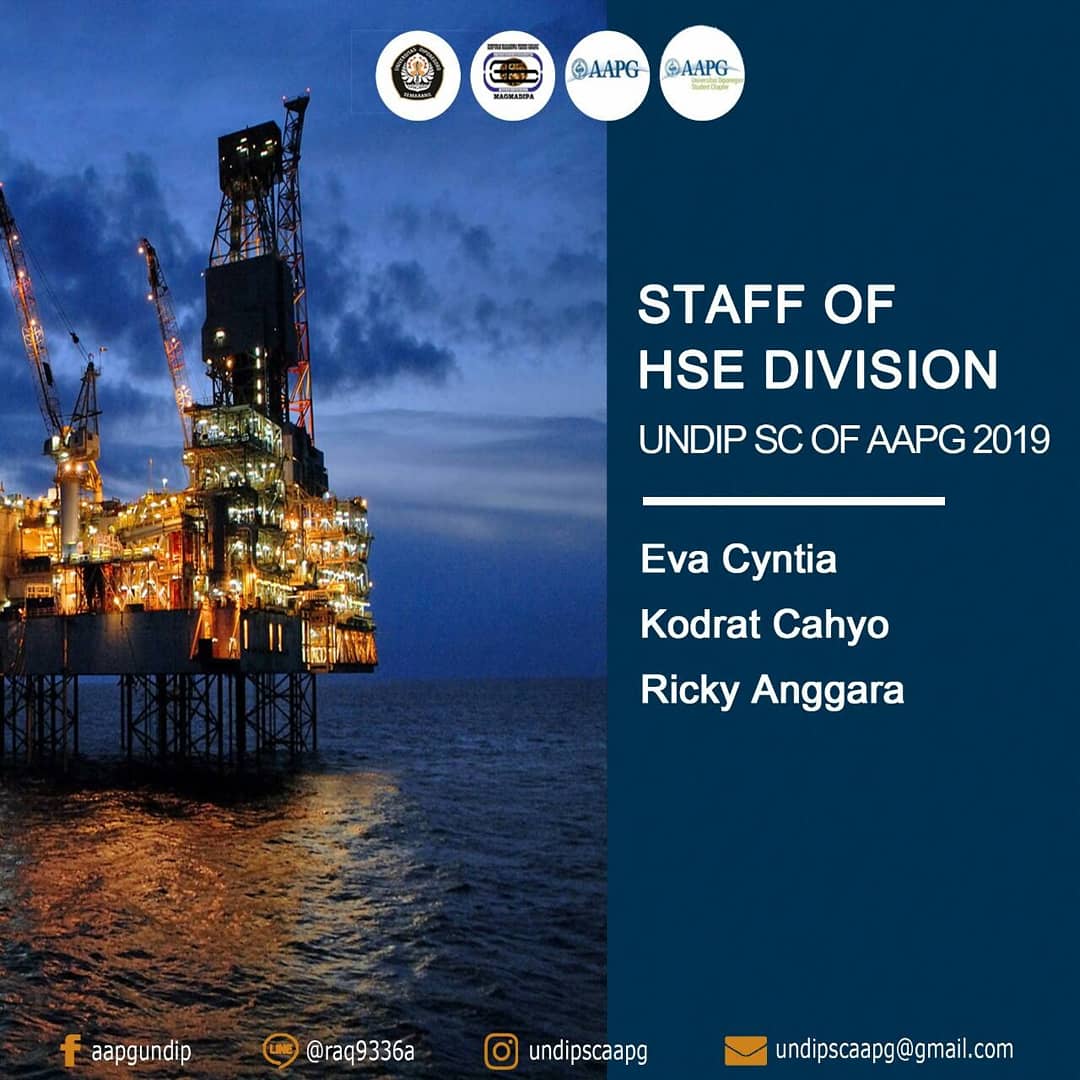 The following are our HSE Division
Head: Arga Efa 
Staff: 
1. Eva Cyntia
2. Kodrat Cahyo
3. Ricky Anggara