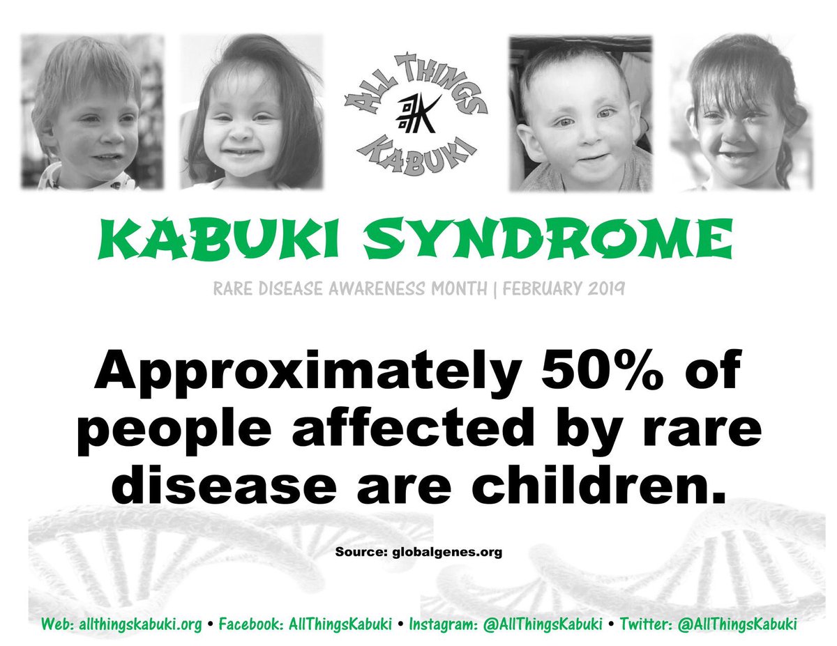 AllThingsKabuki's tweet photo. 🦓 Rare Disease Awareness Month 🦓 Approximately 50% of people affected by rare disease are children. 
#rarediseasemonth #kabukisyndrome #allthingskabuki #rareisbeautiful #advocate #awareness #themoreyouknow #wrdd2019 #wearerare #careaboutrare https://t.co/TGsGCwycQ4
