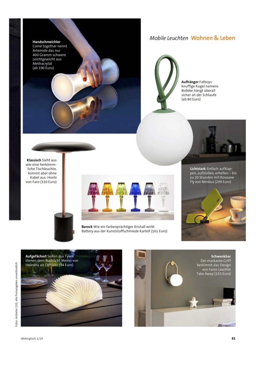 🗞️ You can find our TAKE AWAY and HOSHI at @Wohnglück ✨

➡️ faro.es/en/wohngluck-f…

#farobarcelona #wohnglück  #press #design #lighting #hoshi #takeaway