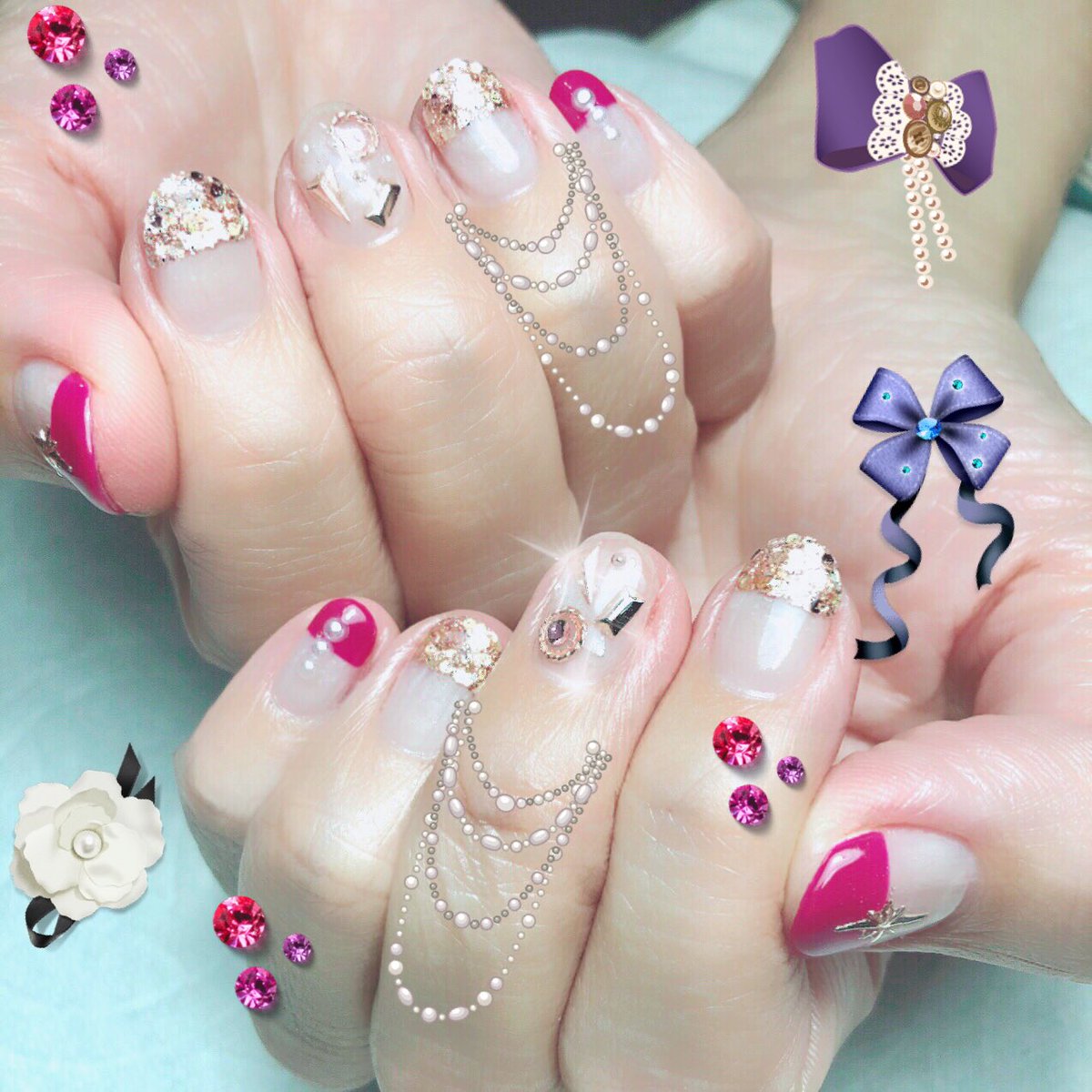 大寒波前のピンクゴールドnailです 凍りそうに寒そう ネイル