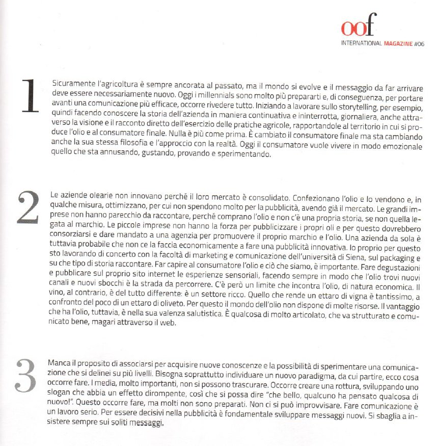 podereforte's tweet photo. Pasquale Forte intervistato dal Direttore di @OlioOfficina International Magazine @LuigiCaricato risponde sul rapporto tra aziende olearie, olio e pubblicità.
"Per essere decisivi, è fondamentale sviluppare messaggi nuovi”. #podereforte #storytelling #olio #oliveoil #olioofficina https://t.co/gmjaKCILOt