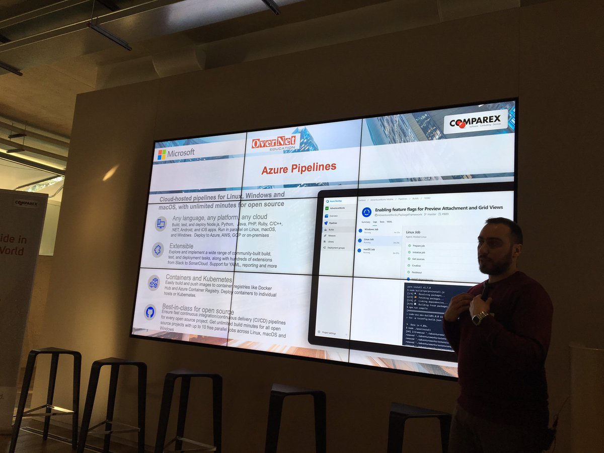 channelcity's tweet photo. #HighwaytoAzure #AzureDevOps nel dettaglio: #AzureBoards x tracciare il lavoro, strutturare task e capire andamento progetto facendo #query e metriche. #AzureRepos, x ospitaree ‘versionare’ il codice,... creare #repository; #AzurePipeline #cloudhosted e #containerready... https://t.co/CUnRR3urmg