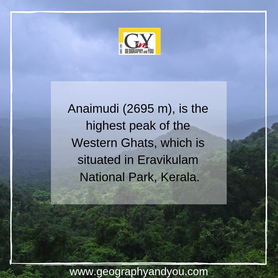 The Western Ghats originates near the border of Gujarat and Maharashtra, and runs through the states of Maharashtra, Goa, Karnataka, Tamil Nadu and Kerala, finally ending at Kanyakumari.
#GeographyandYou #WesternGhat #Anaimudi #Hills #Mountain #HighestPeak #Gujrat #Kanyakumari