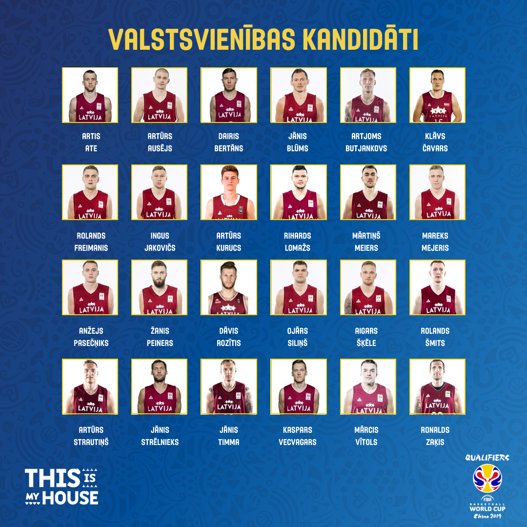 basketbols's tweet photo. Pasaules kausa kvalifikācija: izšķirošajām spēlēm reģistrēti 24 spēlētāji, uz treniņiem aicinās 16-18. https://t.co/0EAA4sBQjw

#TrīsZvaigznes #FIBAWC https://t.co/N0rZp4FjVV