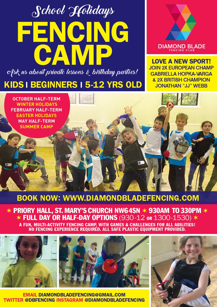 Sword-fighting is fun! REGISTER 🤺 🤺🤺 NOW tinyurl.com/ycg7kqrl #halfterm is nigh &amp; we're here to keep your #children ACTIVE &amp; having FUN! Join us at our #february half-term #fencing #camp 18th-22nd Feb #sportscamp #schoolholidsy #kids #camp #activites #beginners #fencing