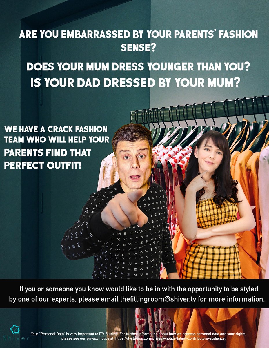 Are you embarrassed by your parent's wardrobe? Think they could do with a style makeover? Then we want to hear from you!
Email thefittingroom@shiver.tv for more information