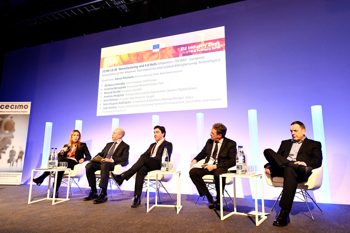 'We must better anticipate the #skills needs of the future and attract #IT talent to the #manufacturing sector.' Read the press release about CECIMO's session at #EUIndustryDays: https://bit.ly/2RJTnkp
