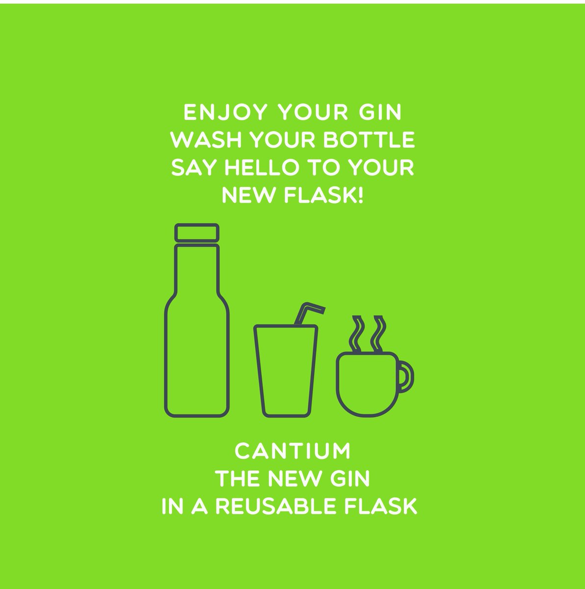 Cantium Gin in a reusable bottle. It's the hot new Gin in a cool flask. #gin #flask